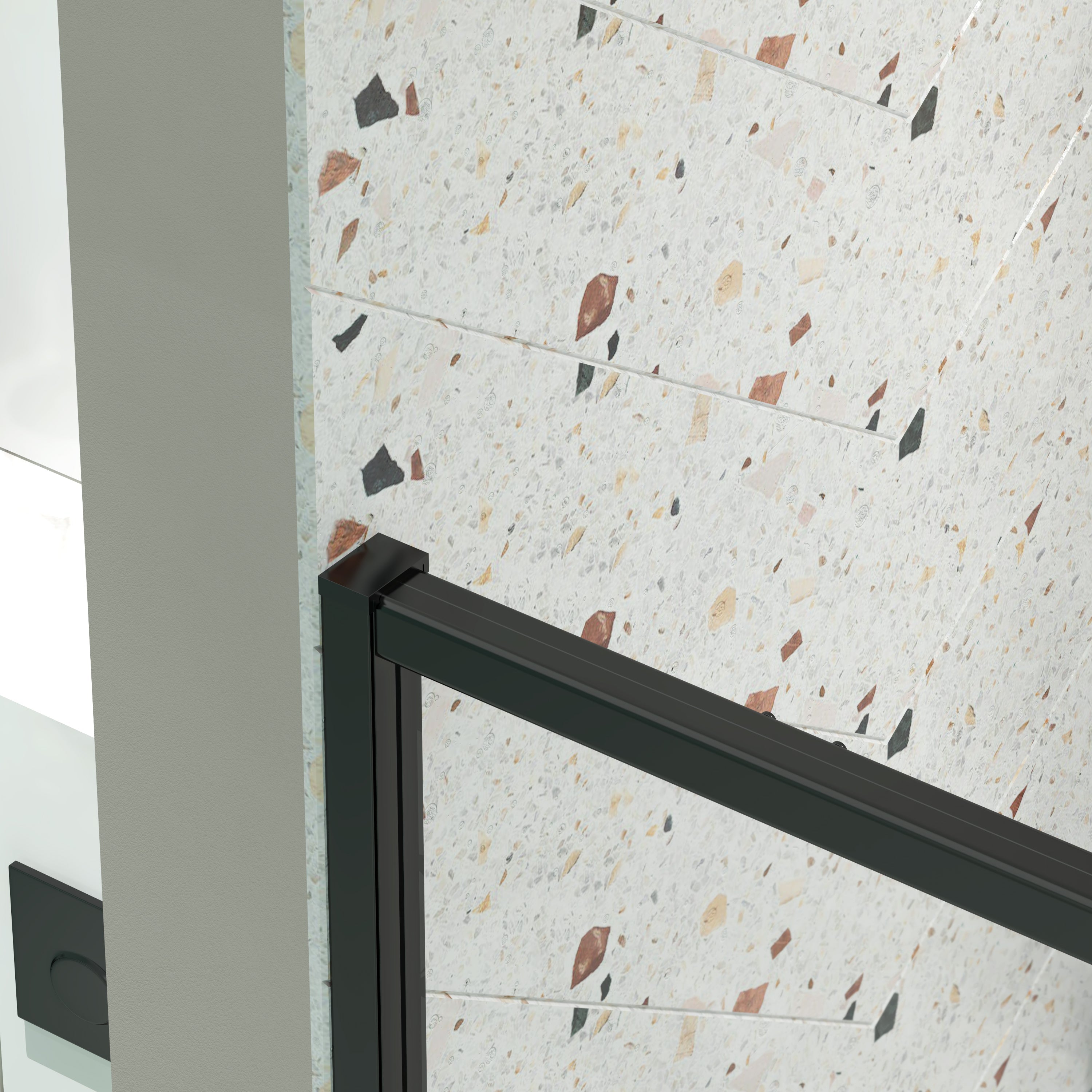 56-60in W x 71in H Pivot Swing Glass Shower Door, Matte Black, 6mm Clear SGCC