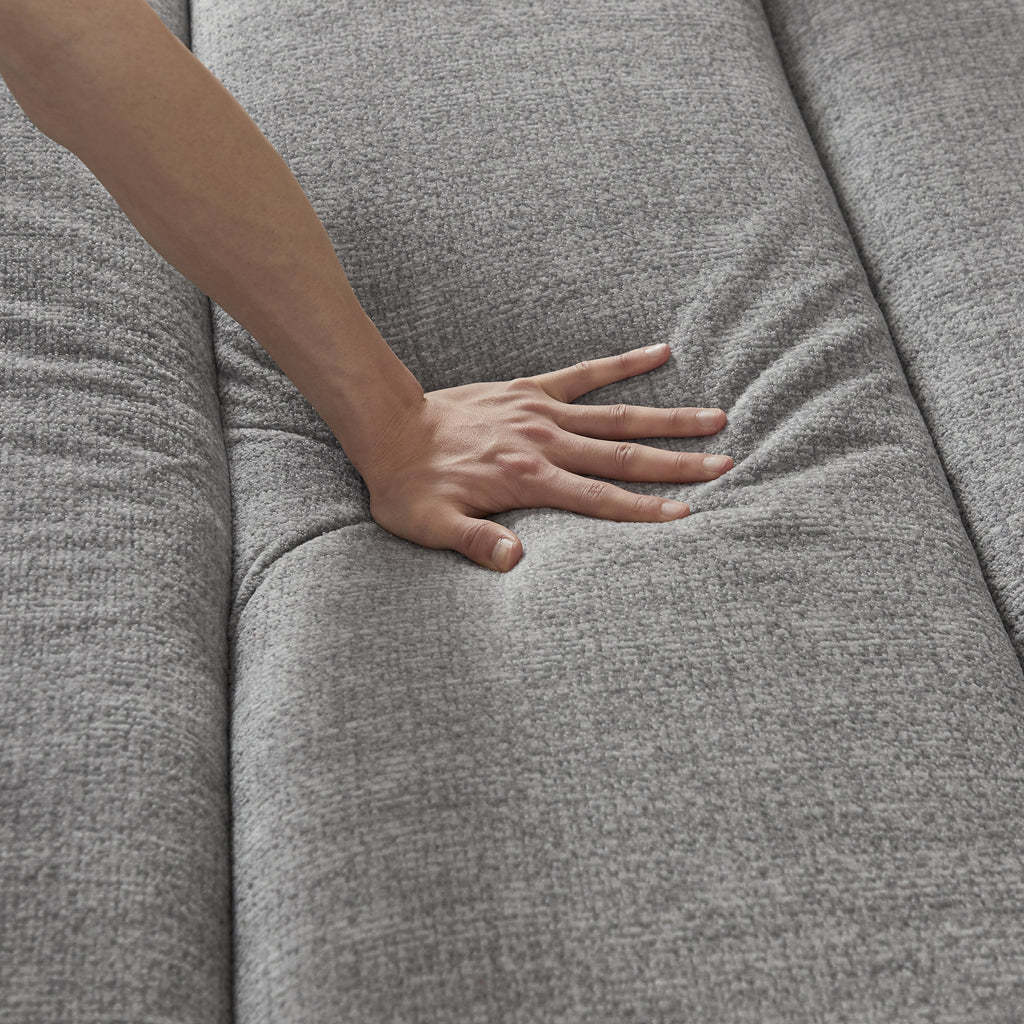 Sofa Oversized Chenille Gray 3 Seat 107 In No Assembly Pocket Spring