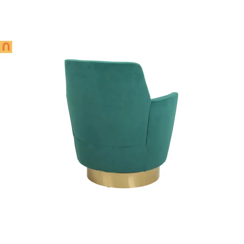 Accent Chair Barrel Swivel Velvet Emerald 360 Degree 300 lb 29in