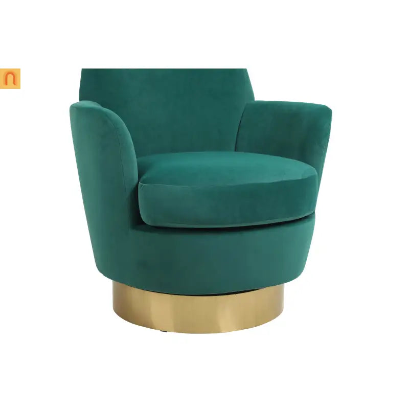 Accent Chair Barrel Swivel Velvet Emerald 360 Degree 300 lb 29in