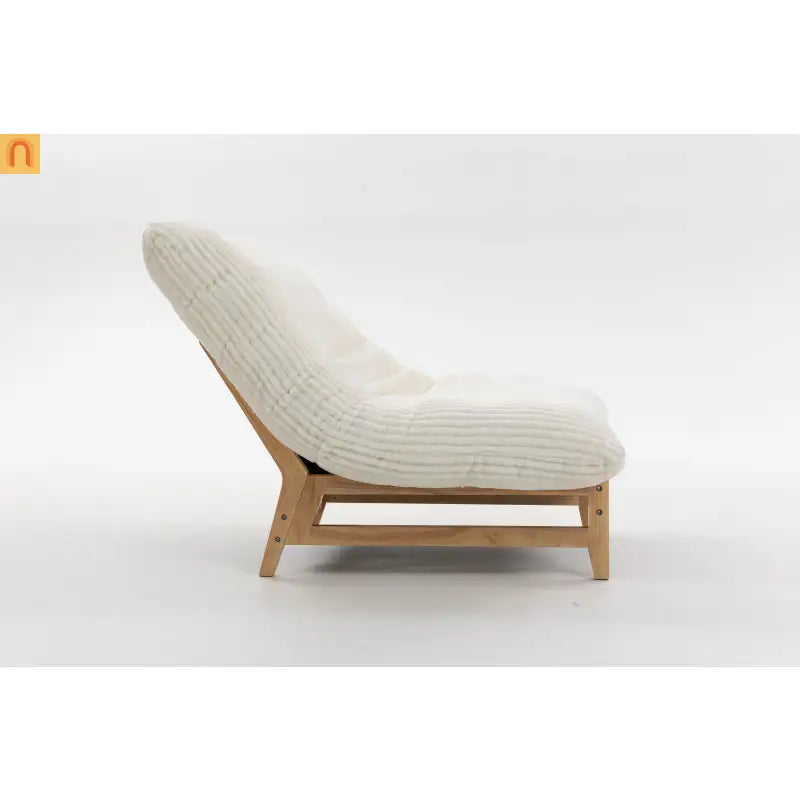 Bean Bag Chair Corduroy Backrest 39in Off White