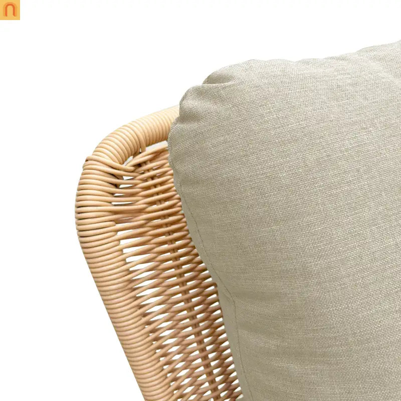 Outdoor Rocking Chair PE Rattan Beige Cushion