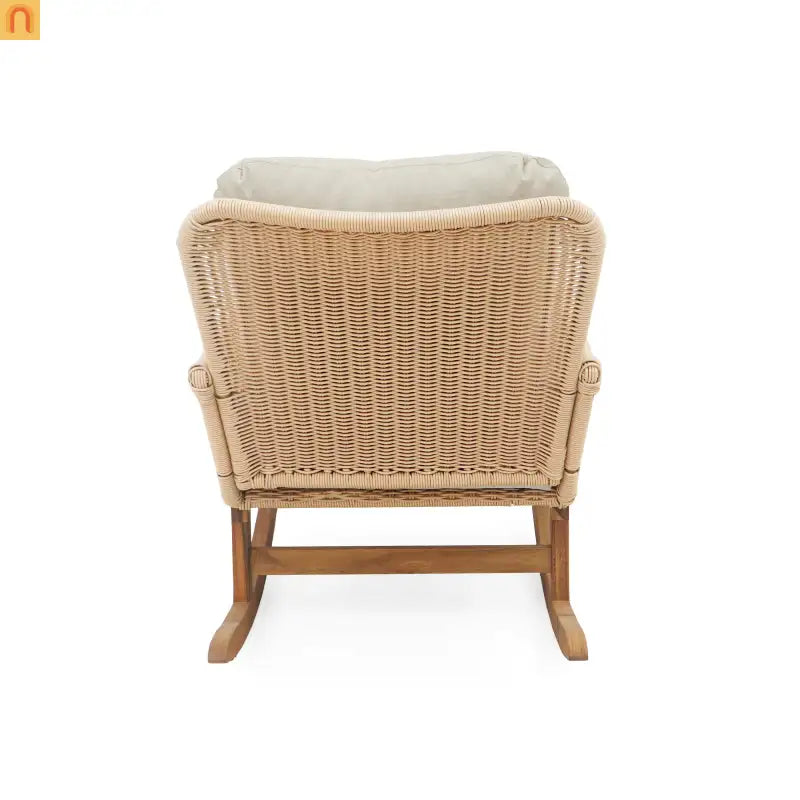 Outdoor Rocking Chair PE Rattan 24.8" Wide Beige