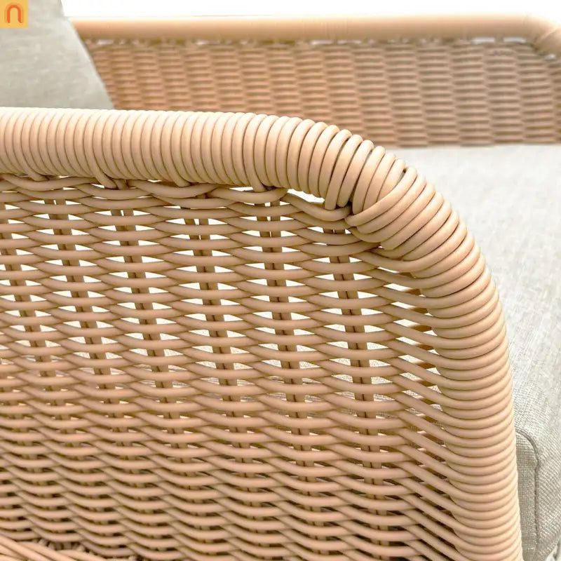 Outdoor Rocking Chair PE Rattan 24.8" Wide Beige