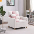 Convertible 3-in-1 Teddy Fabric Chair Pink 330 lb