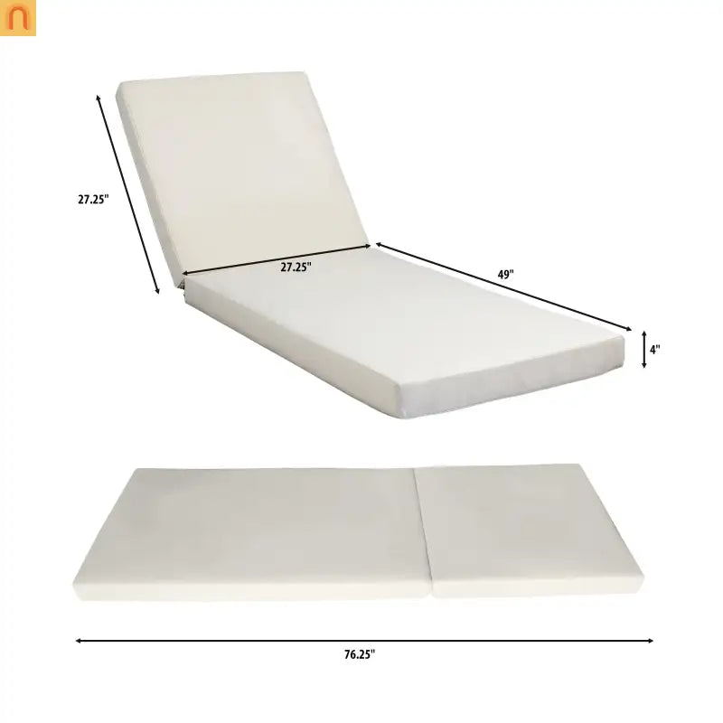 Chaise Lounge Acacia Wood Black Cream 4 Position Adjustable 79in