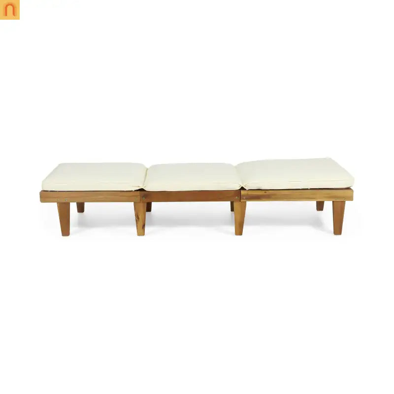 Chaise Lounge Acacia Teak Wood 78.75" Cushion