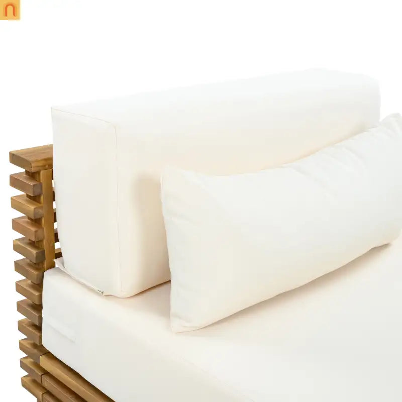 Outdoor Club Chair Acacia Wood Natural Beige Cushion Oversized