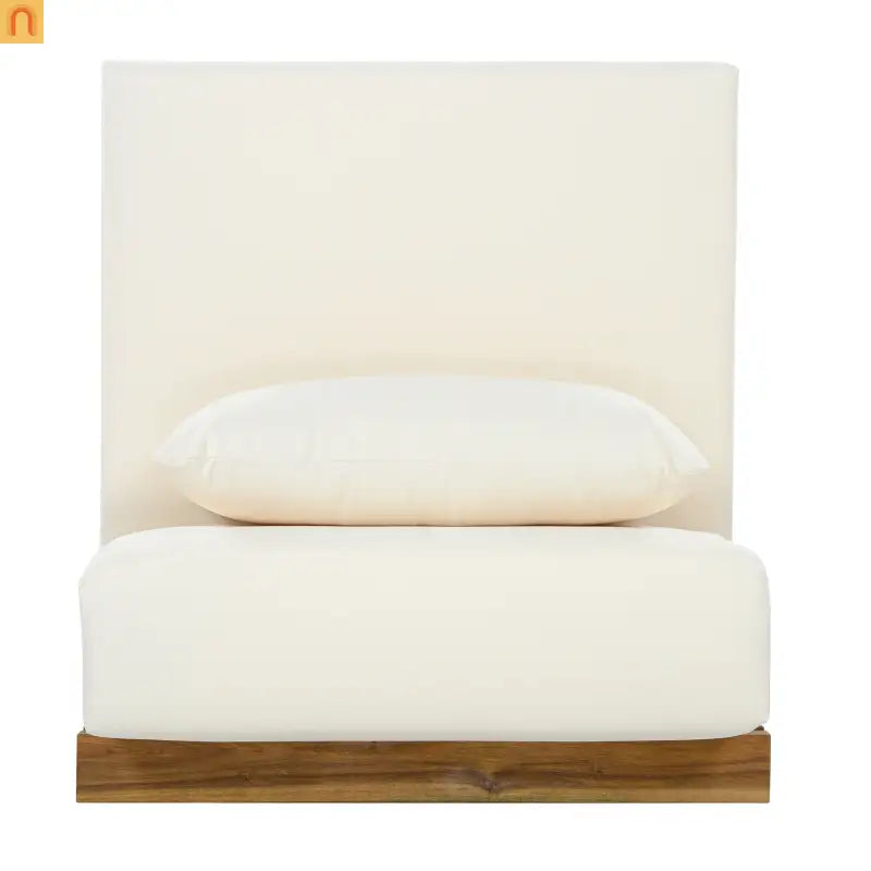 Outdoor Club Chair Acacia Wood Natural Beige Cushion Oversized