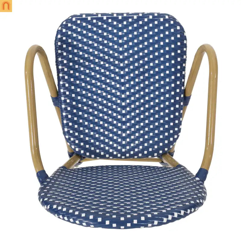 Outdoor Bistro Chair PE Rattan Teal Set of 2