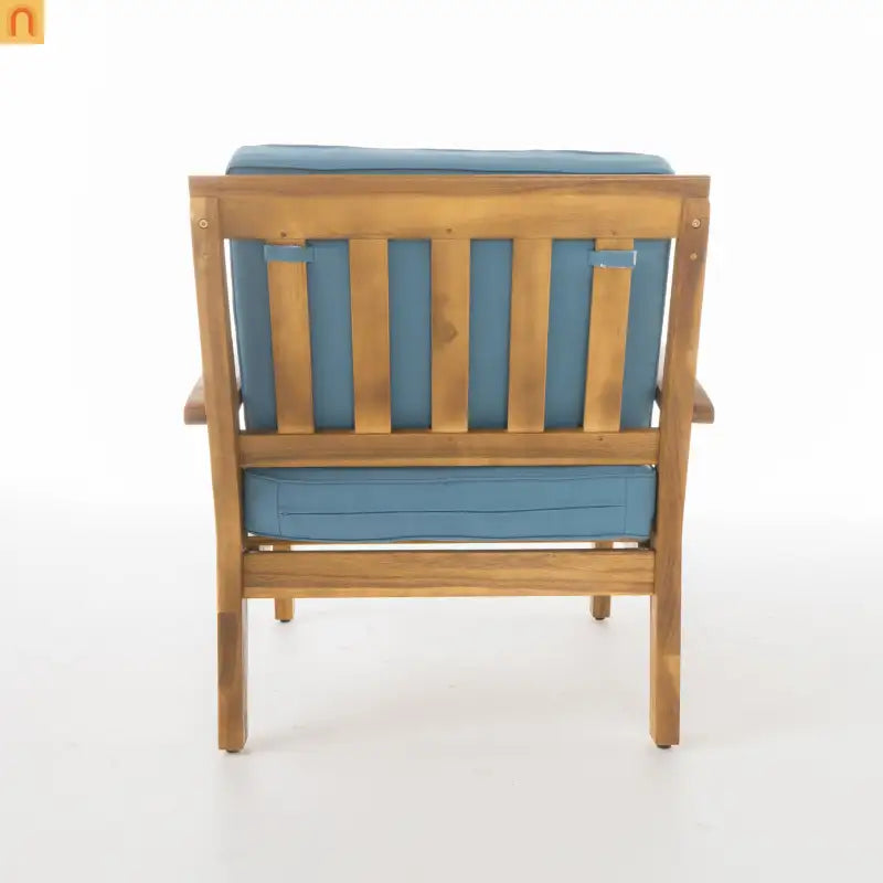 Acacia Wood Outdoor Club Chair Deep Seat Water Resistant Cushion