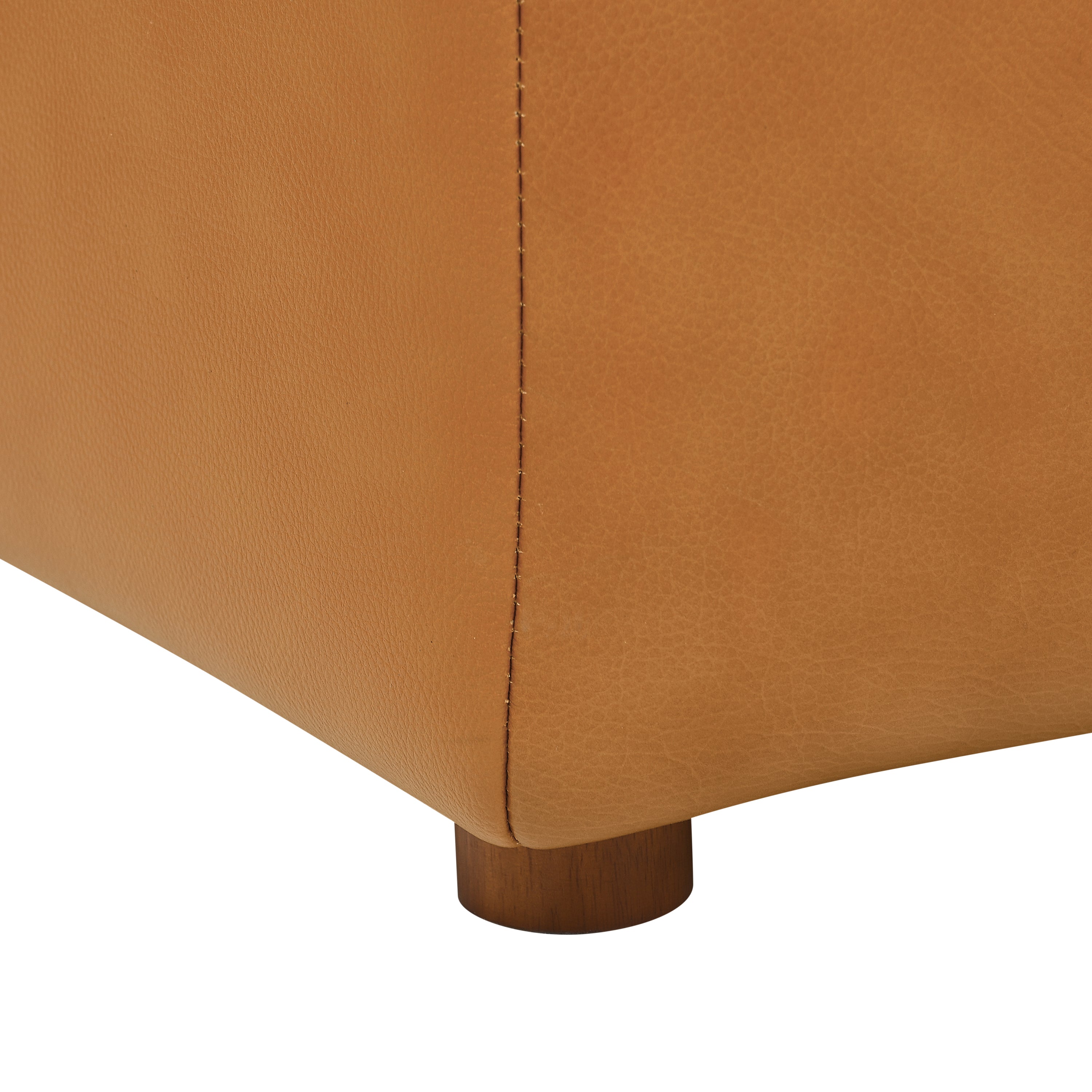 Sectional Sofa Modular Leather Match Ginger 8 Seat 2 Recliners 140 In