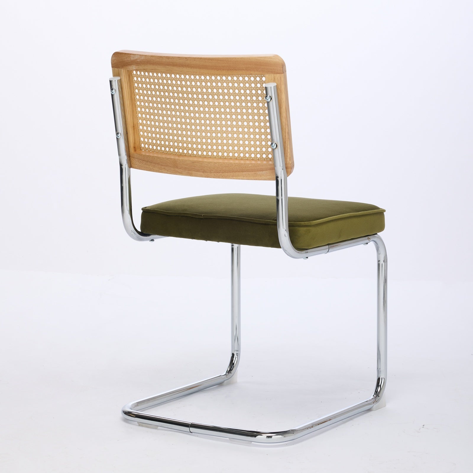 Mid Century Modern Dining Chairs Set of 2, Velvet Accent Chairs with Natural