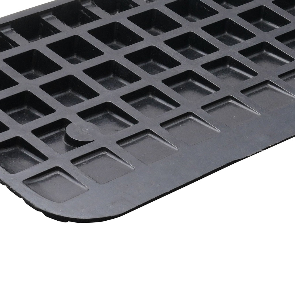 Threshold Ramp Rubber 2 In Non-Slip Beveled Edges Doorway 43.7x16 In Channel