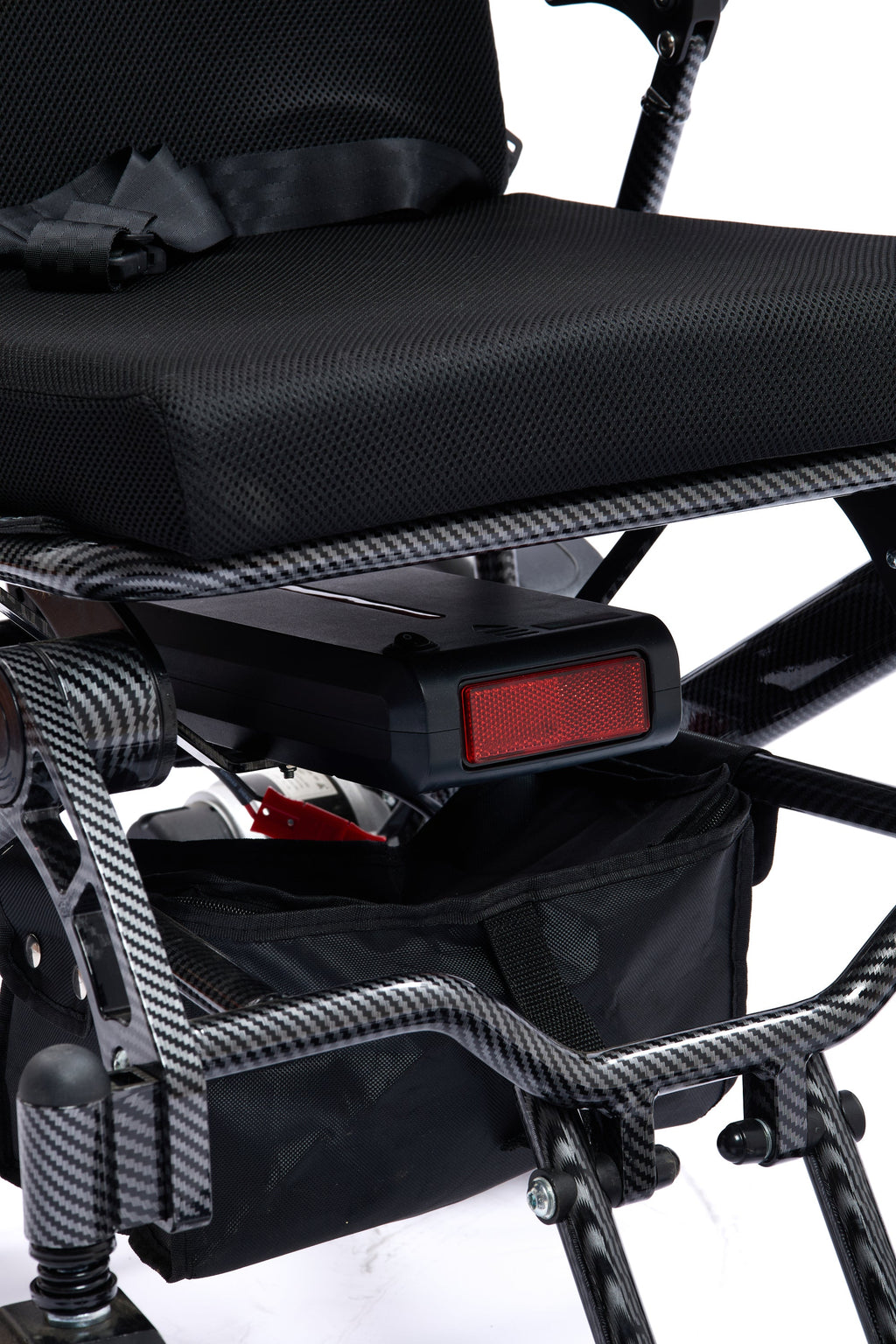 Wheelchair Electric Foldable Aluminum Dual Battery Black 41x24x39 In