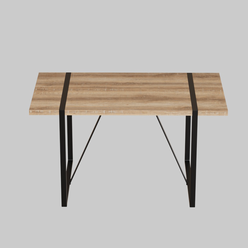 55 ' dining table modern rural industrial rectangular MDF wood set and PU