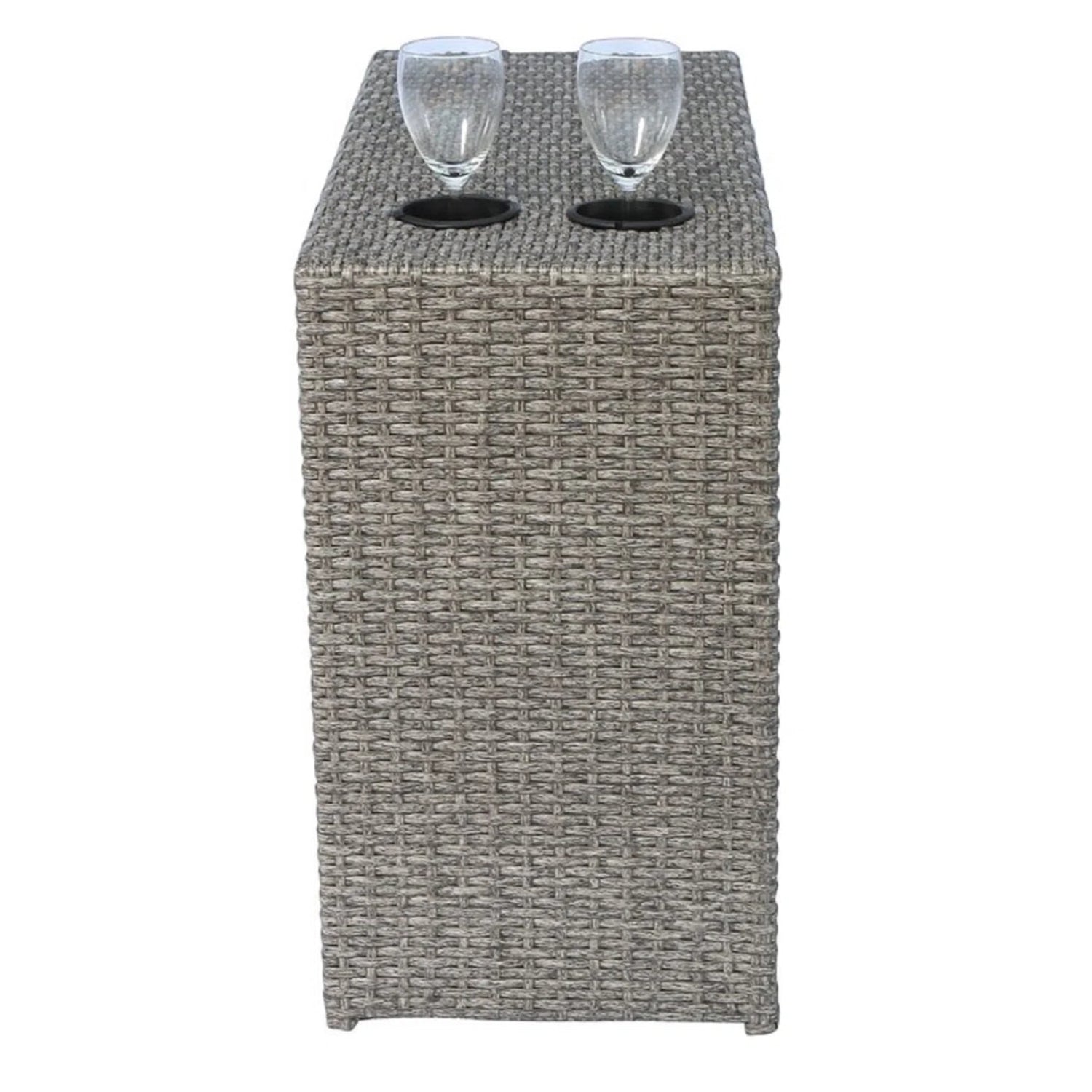 Outdoor Sofa Set HDPE Wicker Gray 8 Piece Aluminum Frame Seats 4