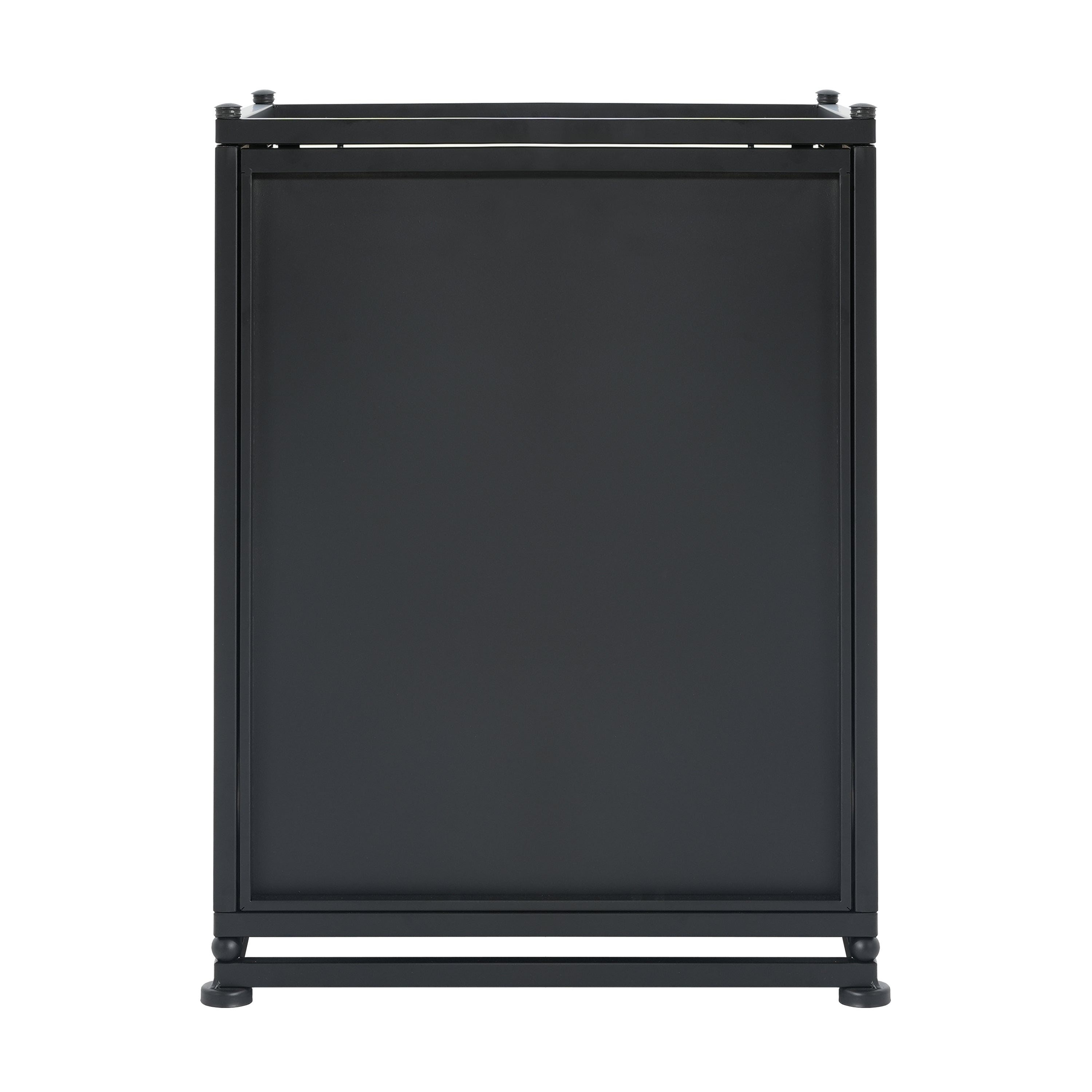 Outdoor Metal Tank Holder Side Table, Matte Black