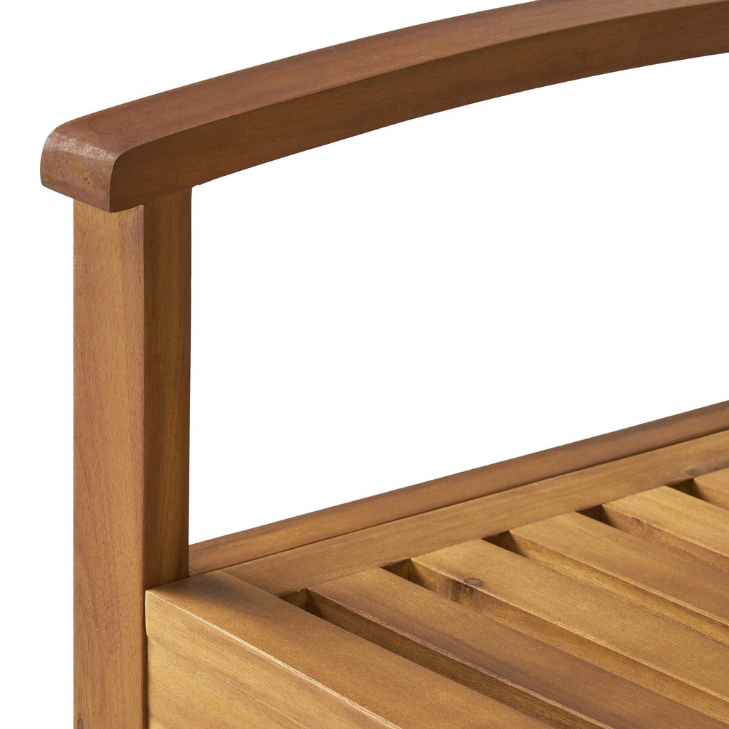 Outdoor Bench Acacia Wood Teak Finish Farmhouse Backrest 48.82x23.62 In 250 LB