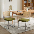 Mid Century Modern Dining Chairs Set of 2, Velvet Accent Chairs with Natural