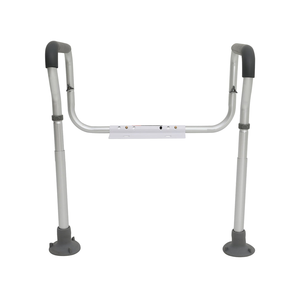 Toilet Safety Rail Frame Aluminum 300 LB Adjustable Width Height Padded Arms