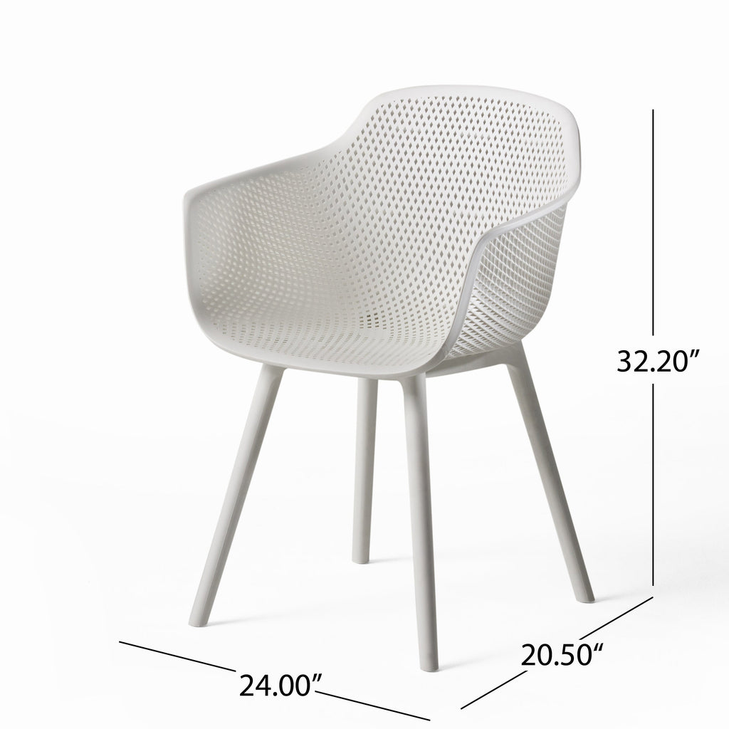 Accent Chair Minimalist White Polypropylene Diamond 24
