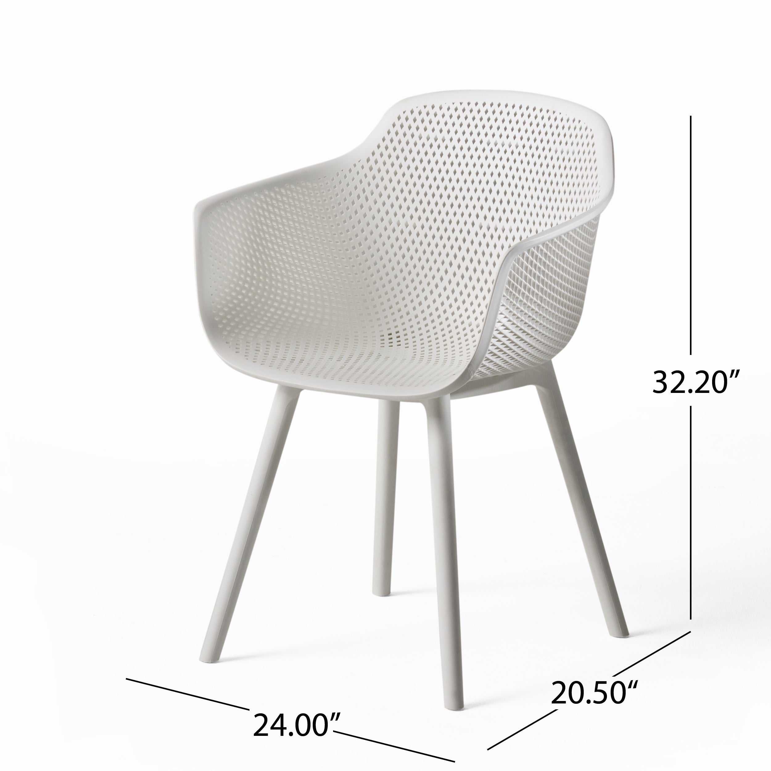 Accent Chair Minimalist White Polypropylene Diamond 24