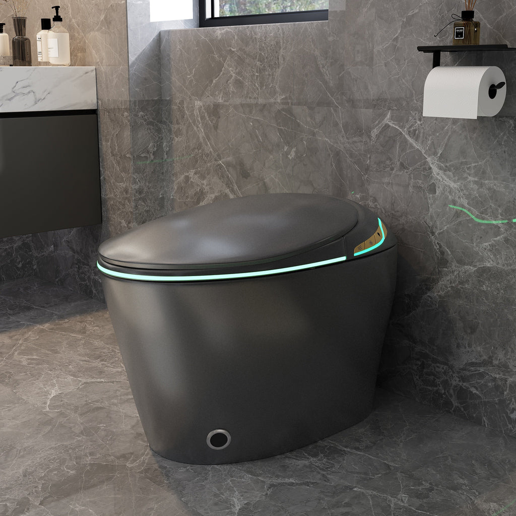 Unique Smart Toile with Built-in Bidet, Auto Open/Close Seat, Foot Sensor, LE...
