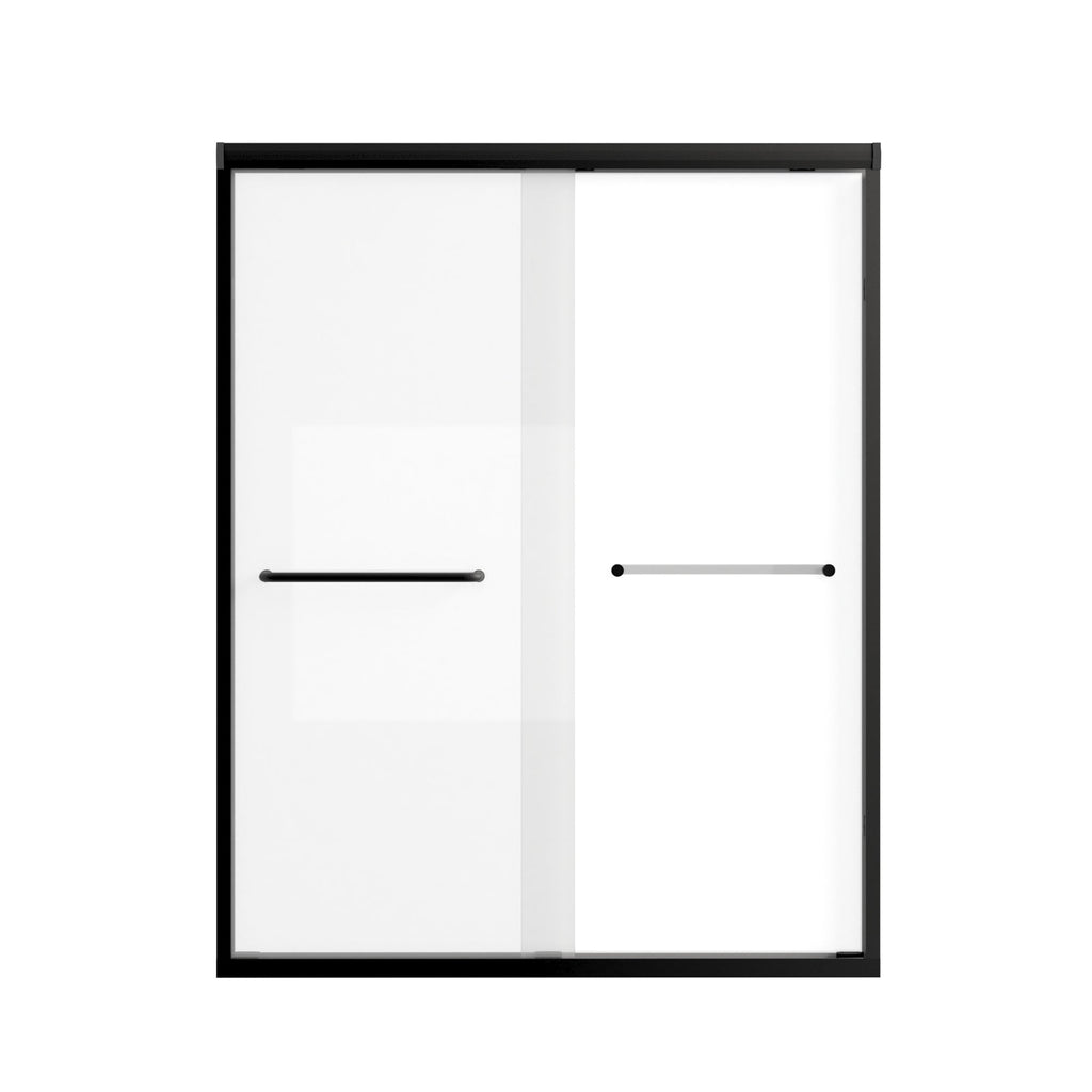 Modern Matte Black Aluminum Frame Double Sliding Shower Door, 56-60in x 72in