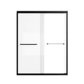 Modern Matte Black Aluminum Frame Double Sliding Shower Door, 56-60in x 72in