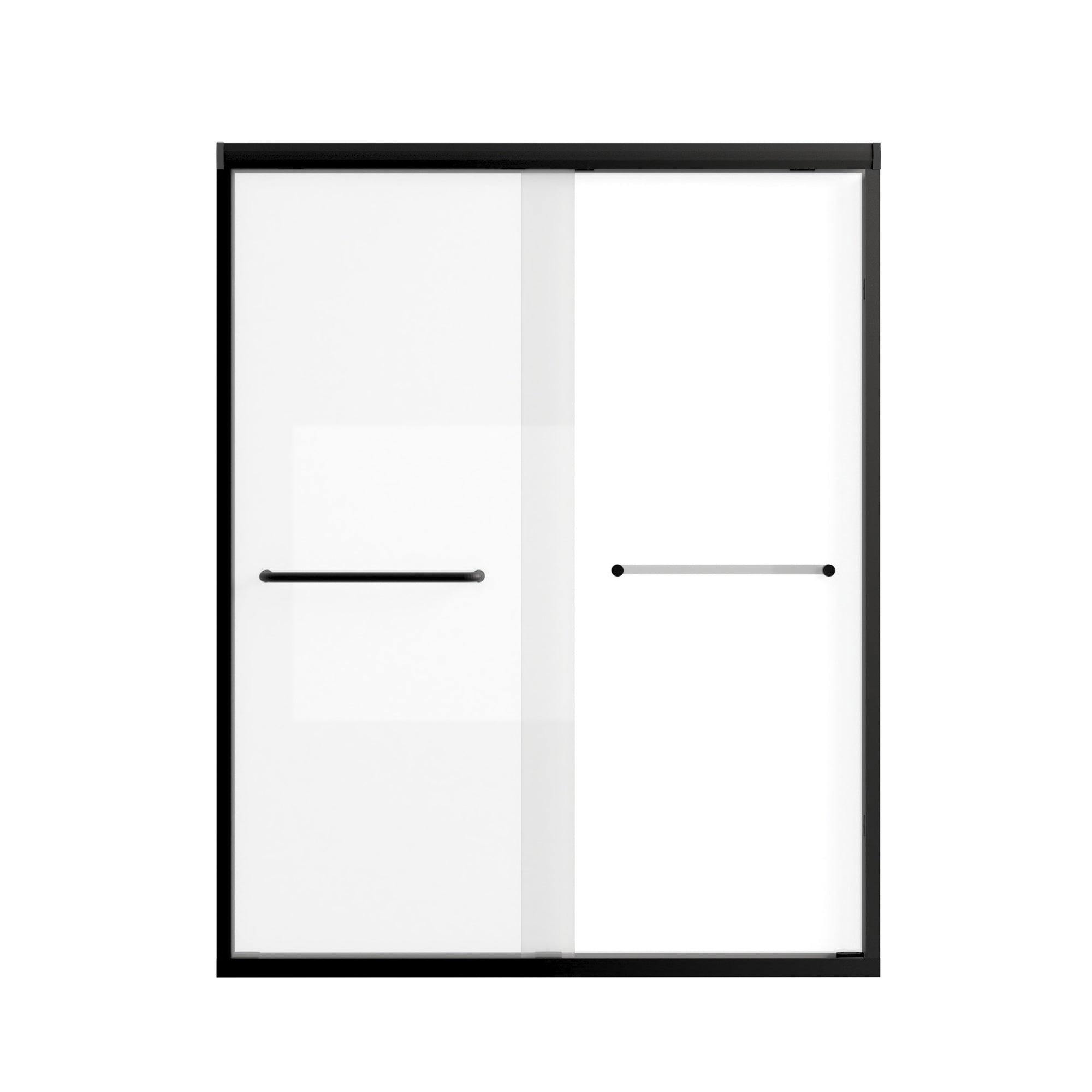 Modern Matte Black Aluminum Frame Double Sliding Shower Door, 56-60in x 72in