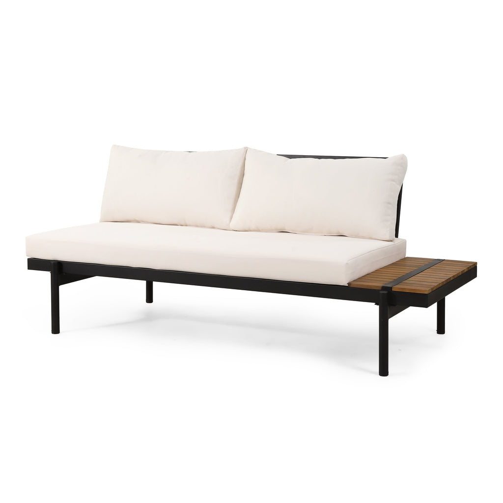 Outdoor Sectional Set Acacia Wood 4 Piece Seats 5