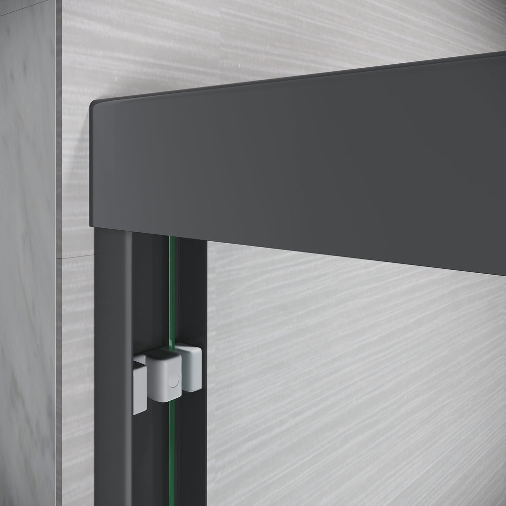 Sliding Glass Tub Door 56-60 in. W x 57 in. H, Matte Black Semi Frameless Dou