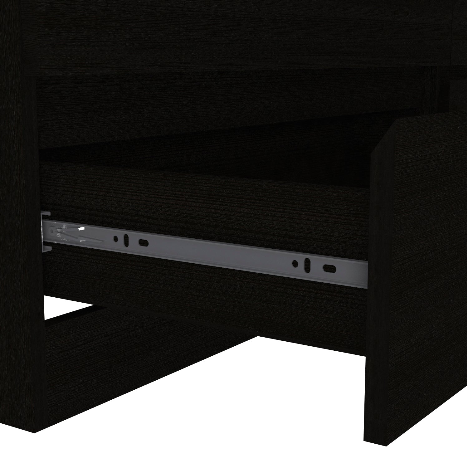 Dresser Minimalist 6-Drawer Wenge Particle Board Melamine Metal Legs 60.4 In