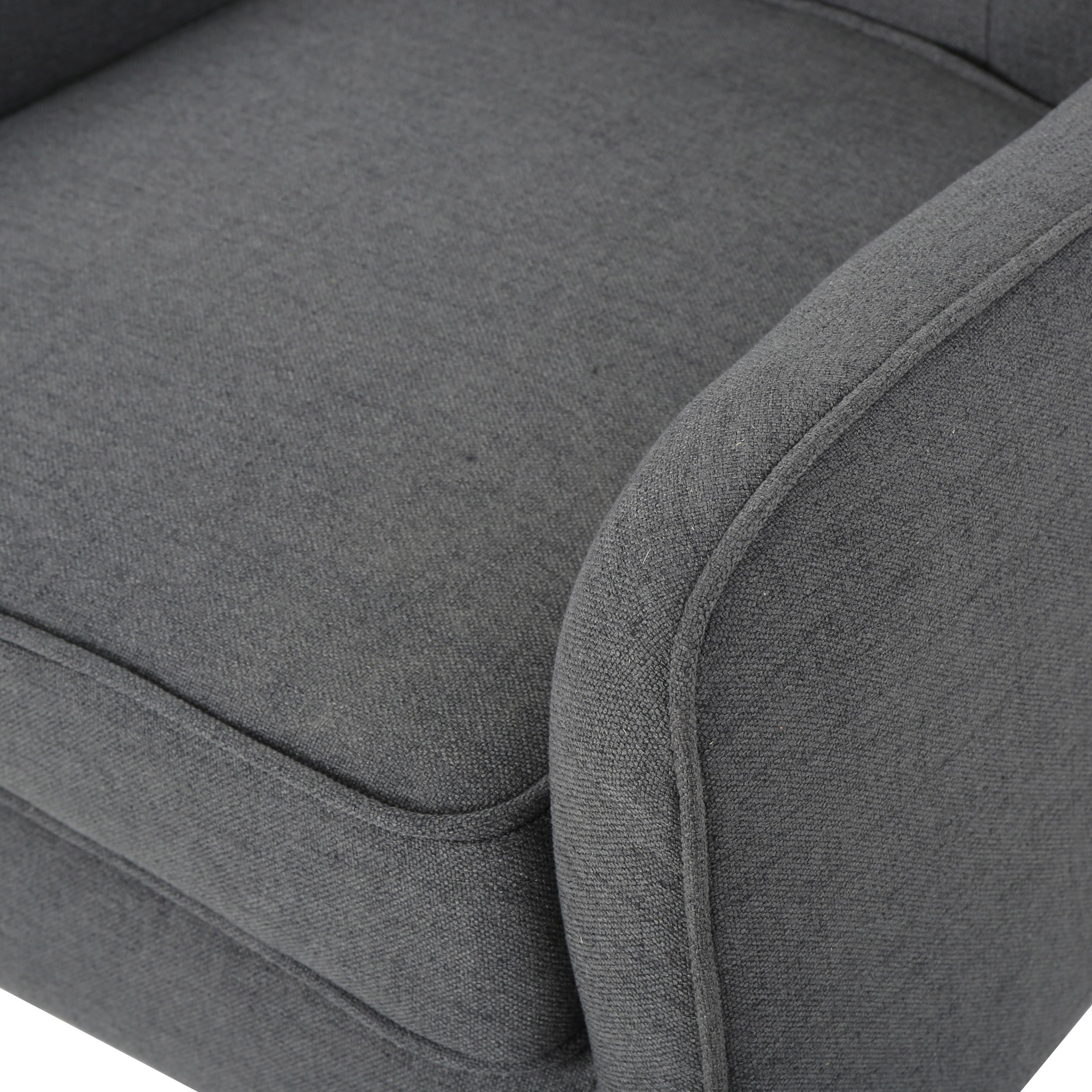 Accent Chair Mid-Century Charcoal Fabric Tufted Back Wood Legs 25x30x31 In