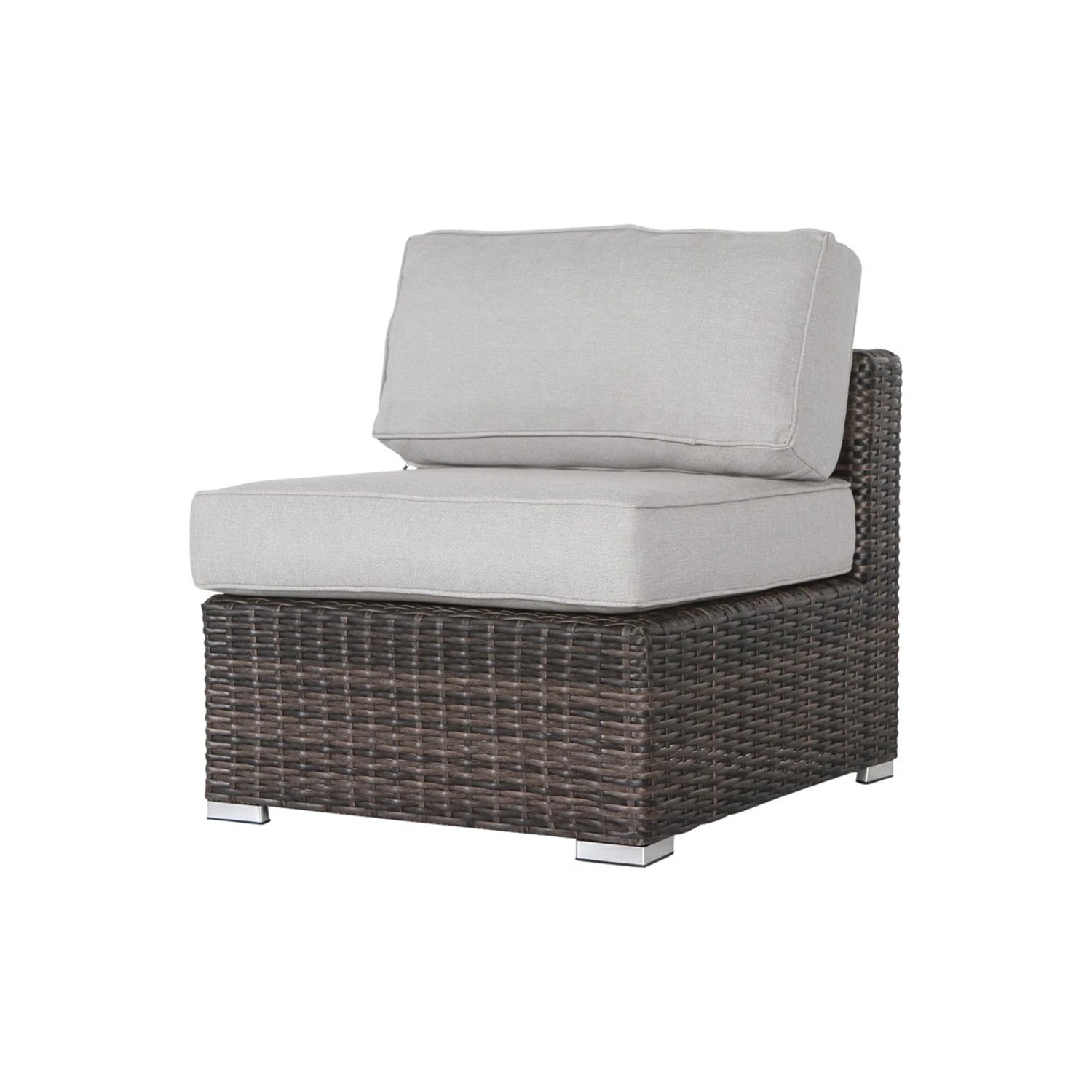Outdoor Wicker Sofa Set 12pc Brown Aluminum Seats 8