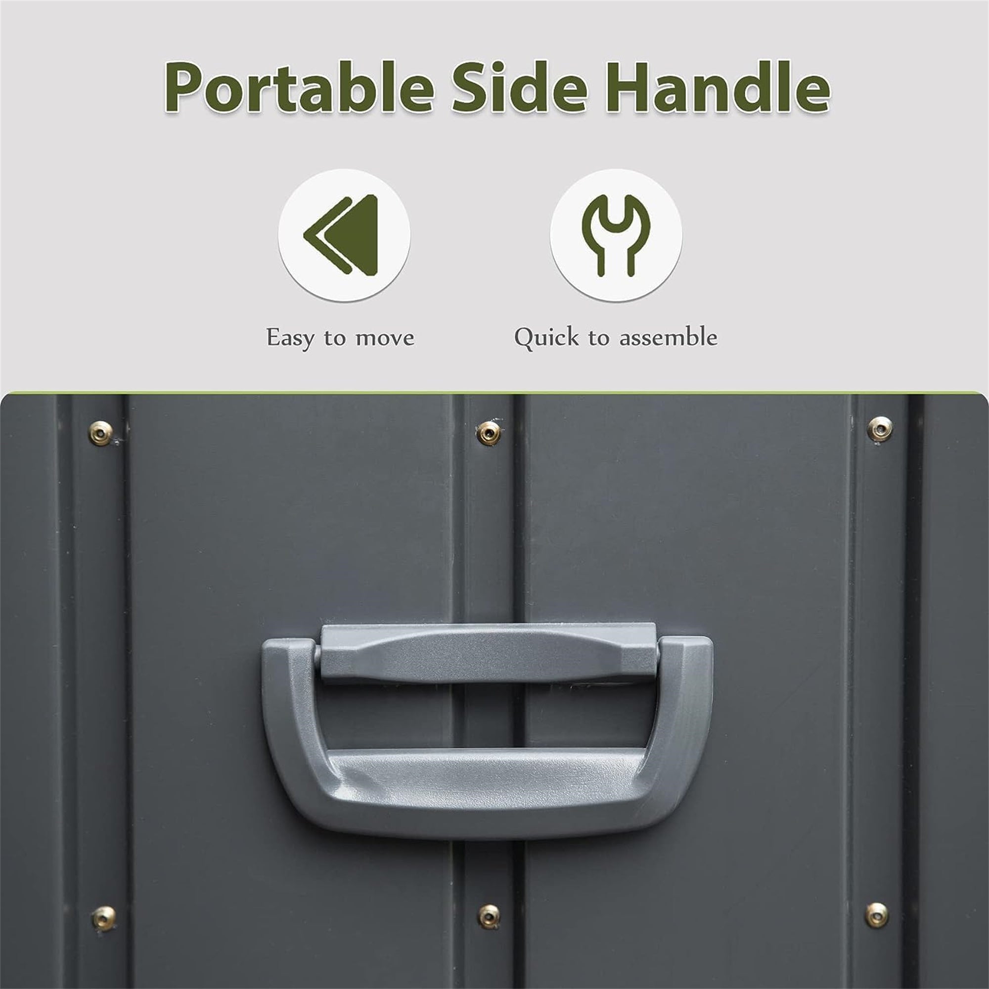 Outdoor Storage Box Steel Dark Gray Lockable 150 Gallon 660 LB Capacity
