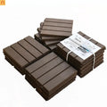 Outdoor Deck Tiles Interlocking Plastic Dark Brown 12x12 in Pack of 9