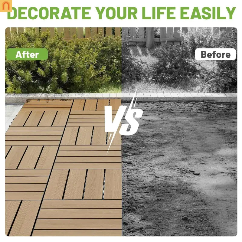 Outdoor Deck Tiles HDPE Dark Brown All Weather 12x12in