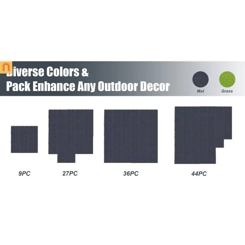 Outdoor Deck Tiles Carpet-Style Plastic Gray Interlocking 12x12in