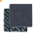 Outdoor Deck Tiles Carpet-Style Plastic Gray Interlocking 12x12in