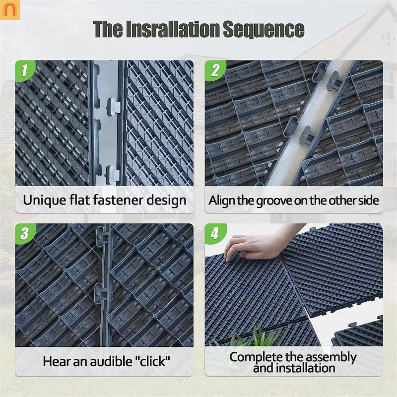 Composite Deck Tiles Interlocking Dark Gray 12x12" 36pc