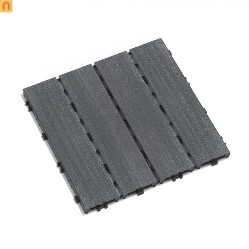 Outdoor Deck Tiles WPC Dark Gray 11.8in Pack of 22