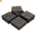 Outdoor Deck Tiles Interlocking Plastic Gray Checkered 12x12 in Pack of 36