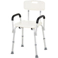 Shower Chair Adjustable Aluminum Removable Armrests Lightweight Portable 7 LB