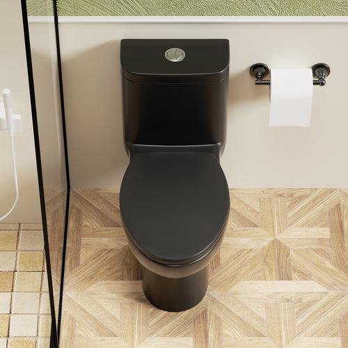 1.1/1.6 GPF Tornado Flush One-Piece Toilet with Comfort Chair Seat ADA Height...