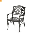 Outdoor Dining Chair Cast Aluminum Bronze 35" Set of 2