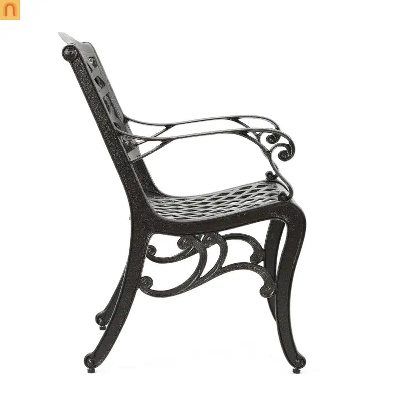 Outdoor Dining Chair Cast Aluminum Bronze 35" Set of 2
