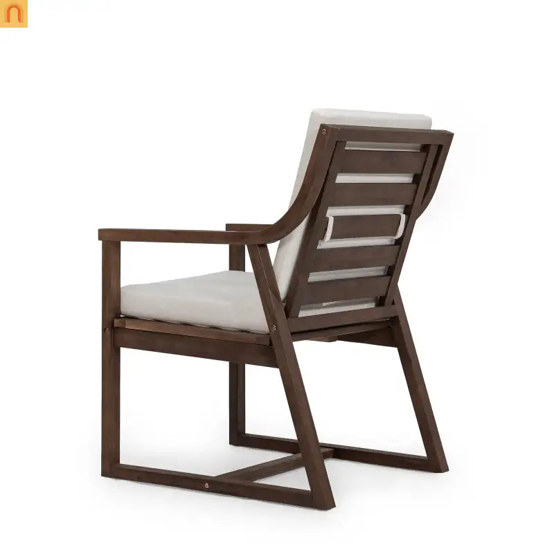 Outdoor Dining Chair Acacia Wood Mocha Set of 2