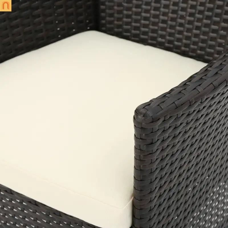Outdoor Dining Chair PE Rattan Multibrown Modern Curved with Cushion